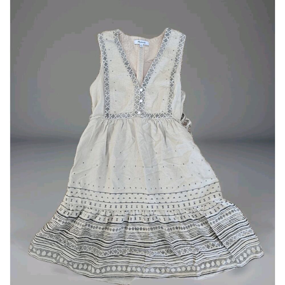 Madewell Linen Boho Dress‎ Size 2 Style# G5459 SU17